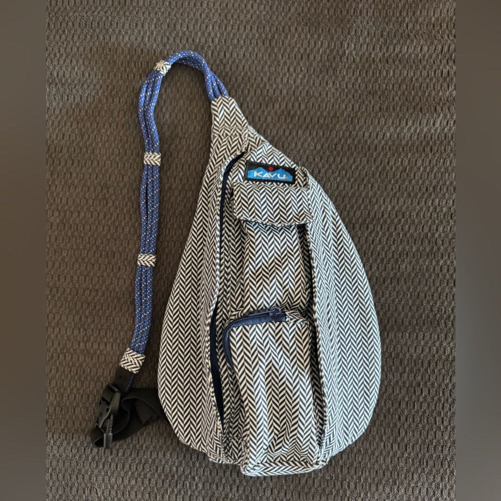 Mini KAVU Navy Blue and White Sling Bag